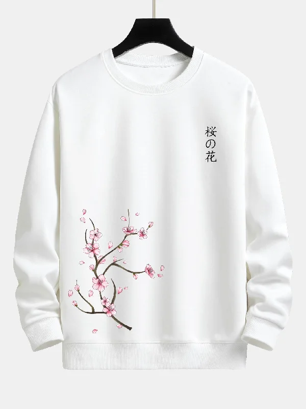 Cherry Blossoms Print Relax Fit Sweatshirt