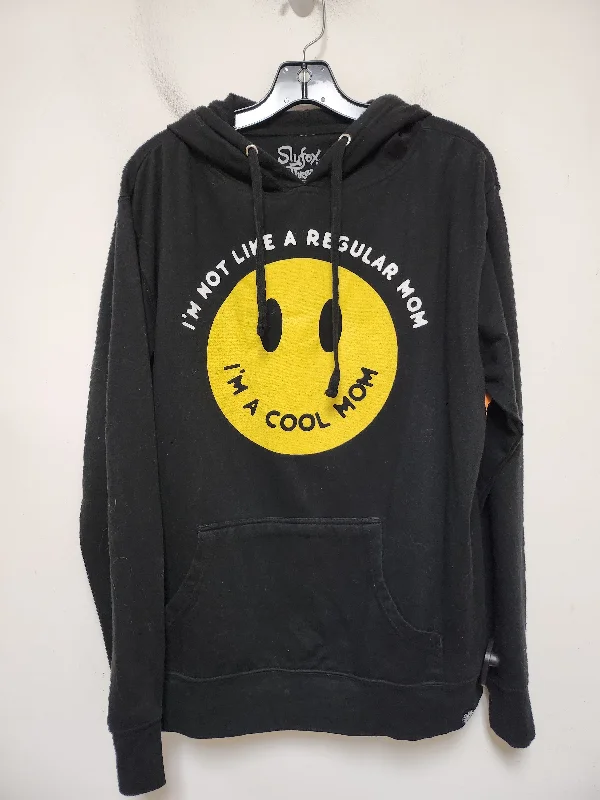 Sweatshirt Hoodie By Clothes Mentor In Black & Yellow, Size: L