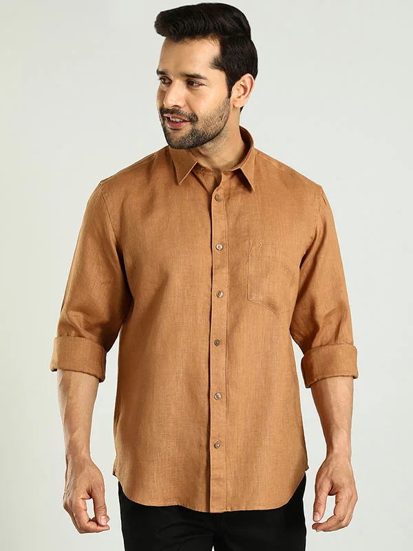 Men Solid Full Sleeve Linen Shirt