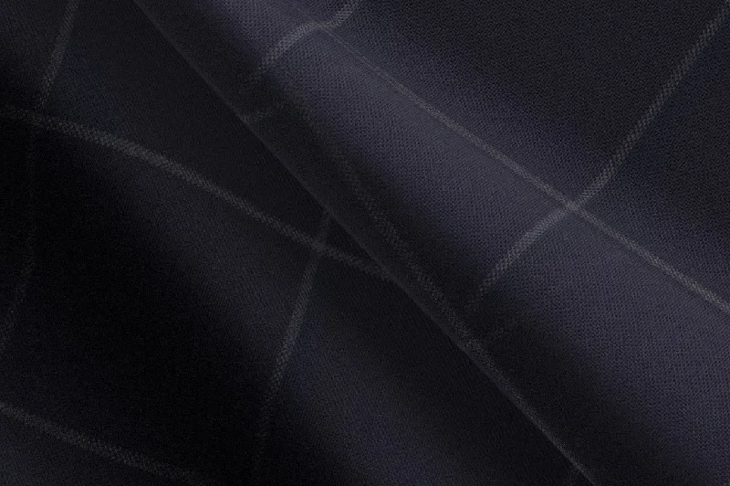 Made to Measure Navy Large Chalk Windowpane Trouser