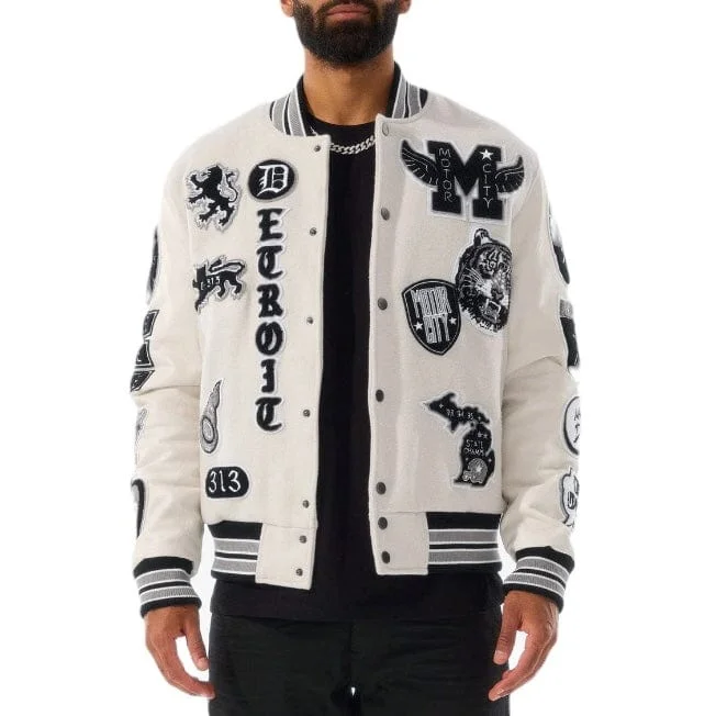 Jordan Craig Motown Varsity Jacket (Cream) 91651