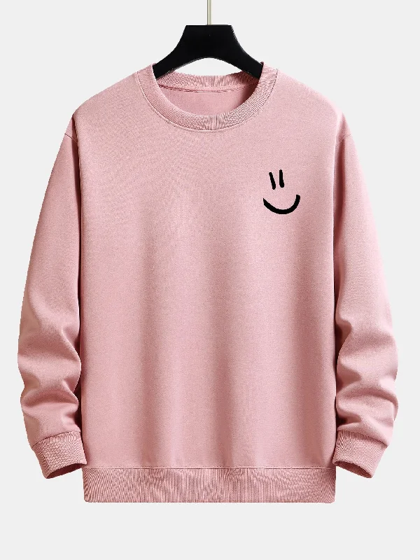 Smiley Face Print Relax Fit Sweatshirt