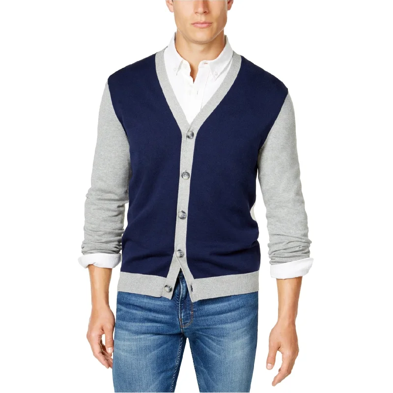 Club Room Mens Colorblocked Cardigan Sweater