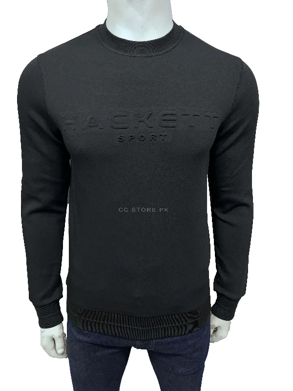 HKT Sport Embossed Logo Black Sweatshirt