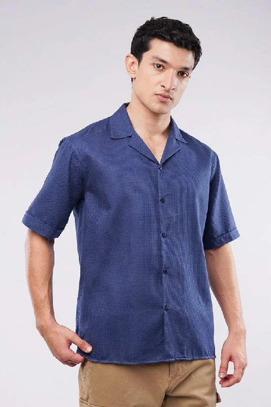 Check Cuban Shirt - Blue