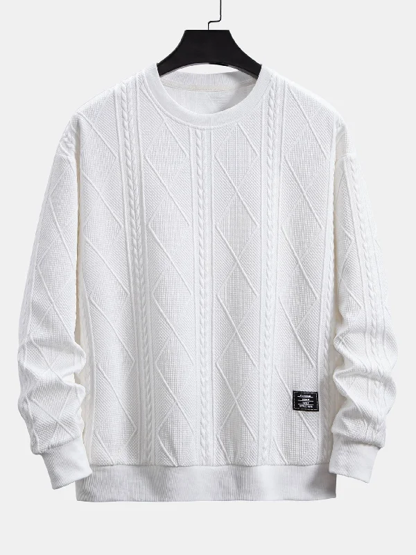 Relax Fit Geometric Jacquard Sweatshirt