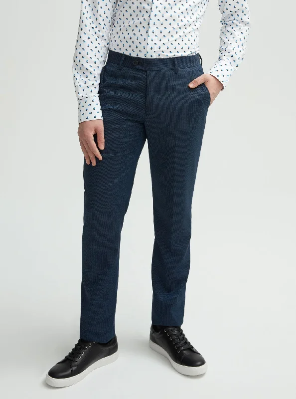 Semi-fitted plain sodalite blue pants