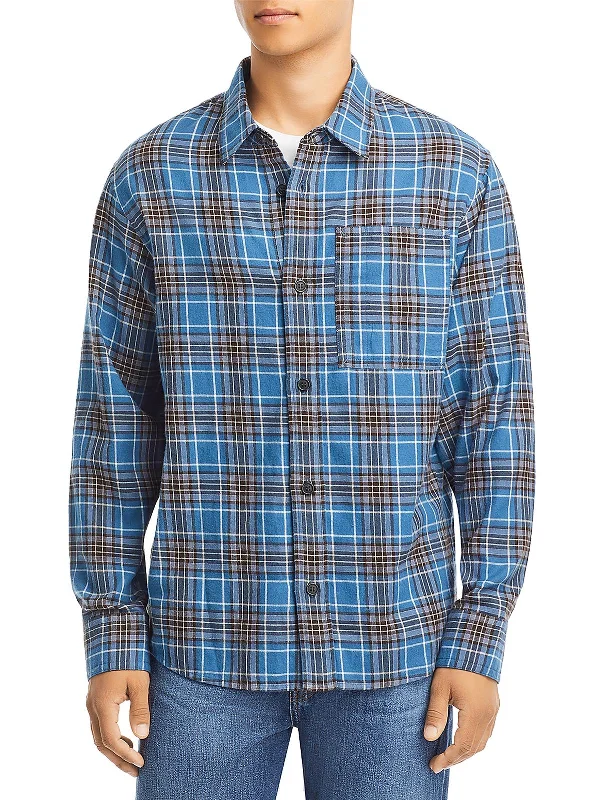 Mens Cotton Work Button-Down Shirt