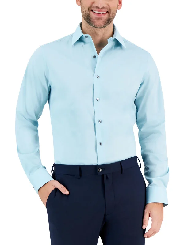 Mens Stain Resistant Stretch Button-Down Shirt