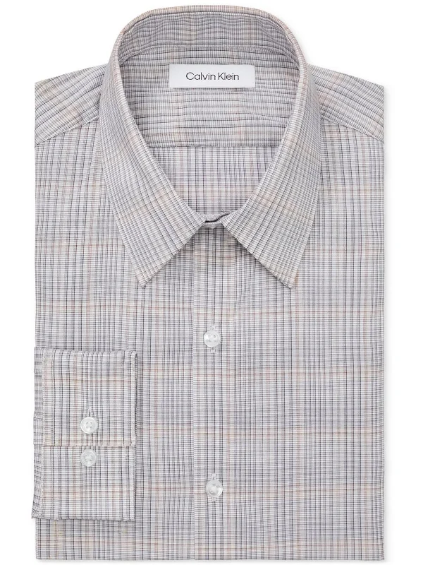 Mens Wrinkle Resistant Cotton Button-Down Shirt