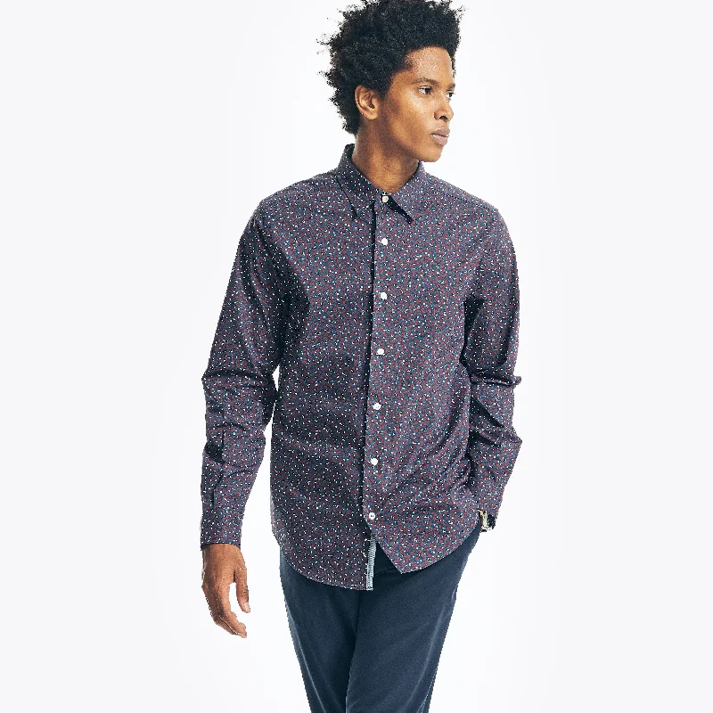 Nautica Mens Navtech Trim Fit Printed Shirt