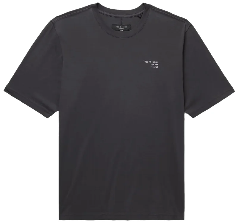 Rag & Bone Men Crew Neck 100% Cotton Short Sleeves 425 Tee Black New